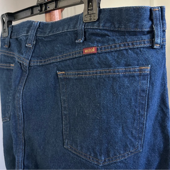 Men’s Rustler Dark Wash Denim Regular Fit Jeans Size 42x32 |C65 - Picture 12 of 12